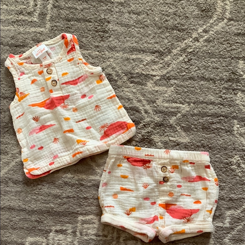 Cat & Jack Pink and Orange Diaper Cover Set